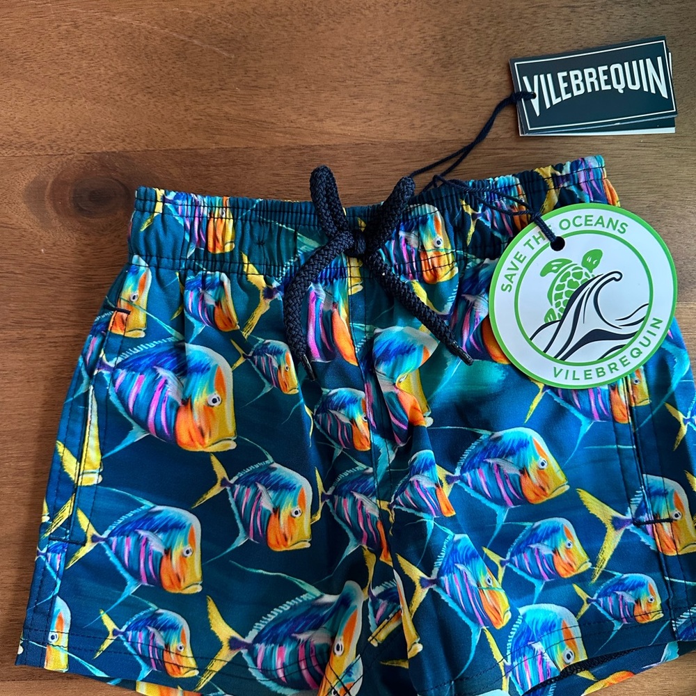 Vilebrequin Kids Tropical Fish Print Shorts - Blue and Yellow